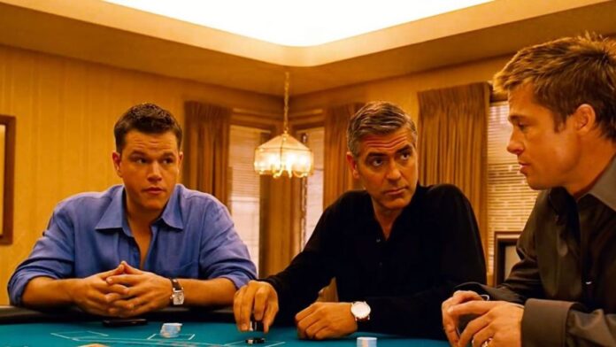 Matt Damon, George Clooney and Brad Pitt in Ocean