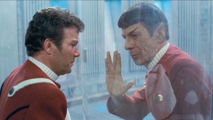 Spock and Kirk in Star Trek II